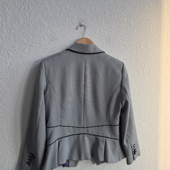 White House Black Market houndstooth stretch blazer sz 8 - Picture 5 of 10